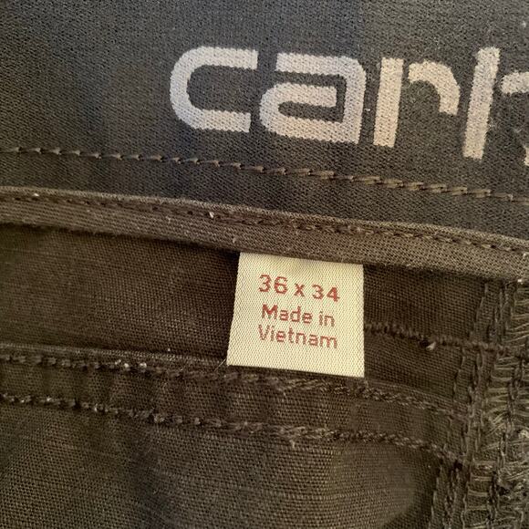 Carhartt Rugged Flex Steel Double-Front Pants w/ Bottom Knee Pad Opening Black - Picture 8 of 8